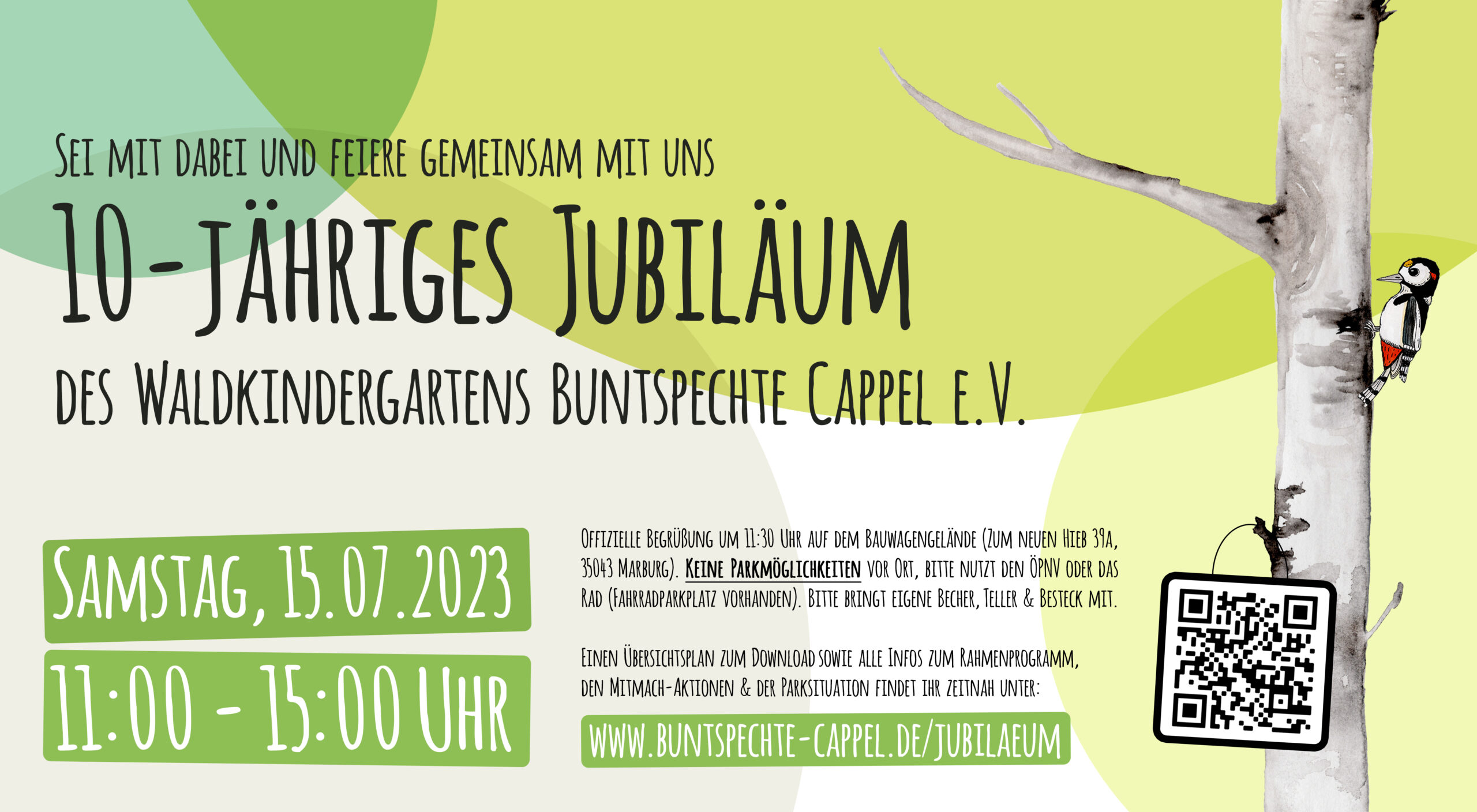 Einladung zum 10-jährigen Jubiläum des Waldkindergartens Buntspechte Cappel e.V.